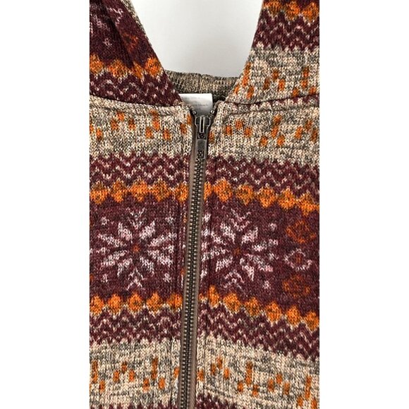 Potpourri Gift Size L Ladies Knit Sweater Hoodie Jacket Snowflake - Picture 8 of 13